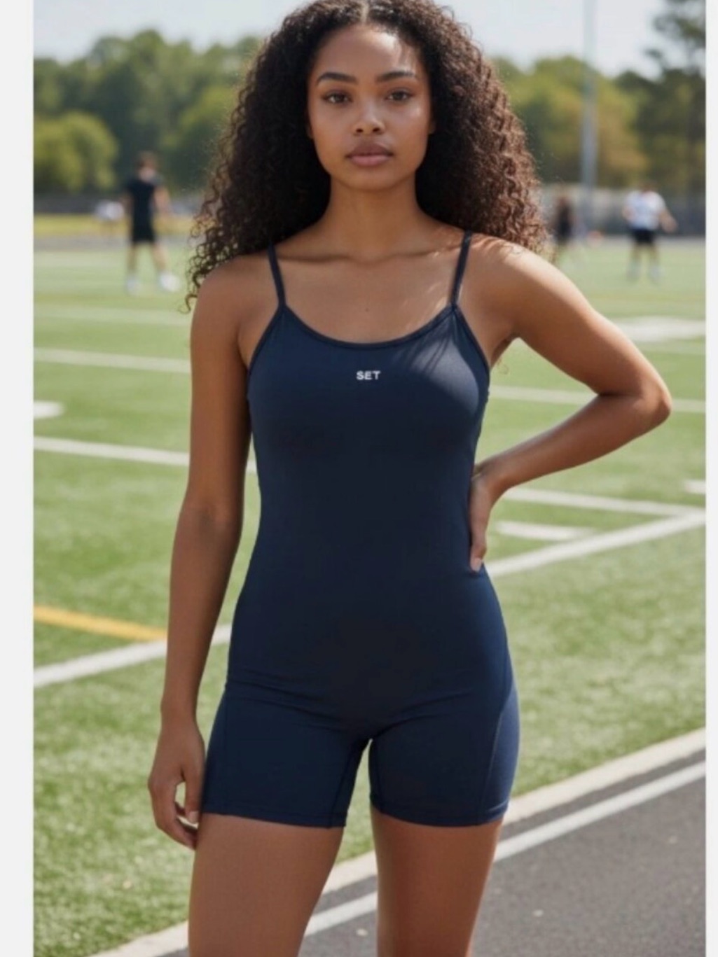 Set Active Sportbody Bodysuit Shortysuit Large Navy Blue Active Athletic Romper